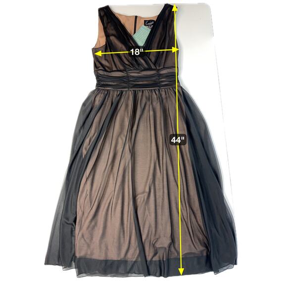 NWD Connected Apparel Black Chiffon Sleeveless Midi Dress Formal Womens Size 10 - Picture 11 of 12